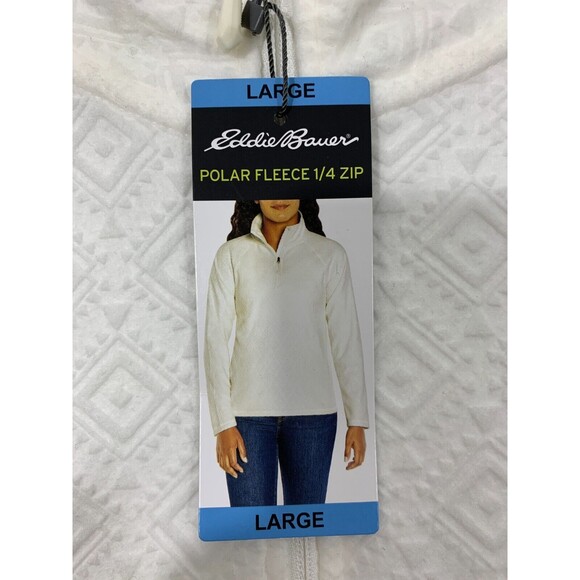 Eddie Bauer Sweaters - NWT EDDIE BAUER White Polar Fleece 1/4 Zip Long Sleeve Sweater Large $70 MSRP